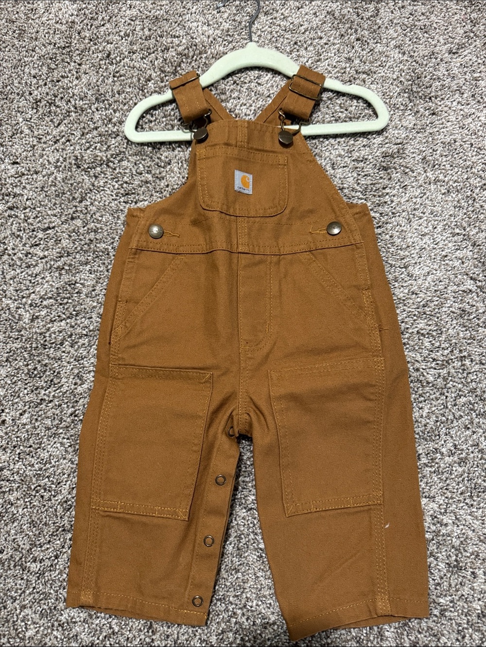 Carhartt Kids Tan/Brown Canvas Overalls